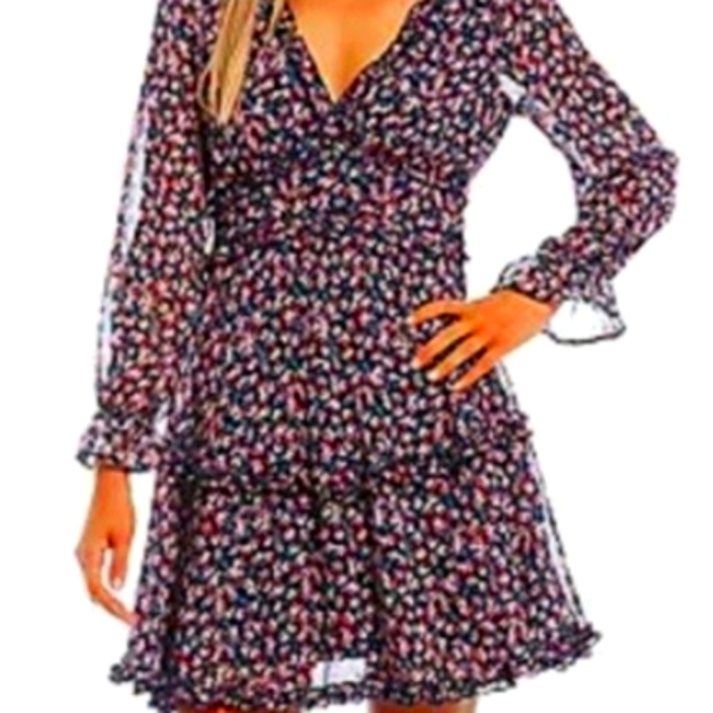 Vibrant Floral Chiffon Dress